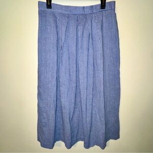 Vintage Lucia Blue Checkered Gingham Midi Skirt